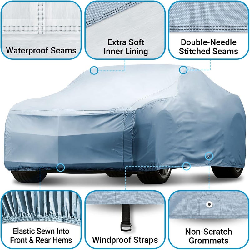 iCarCover Fits 1957 Chevy 150, 210 Wagon Car Cover Automobiles Form-Fit Padded Full Exterior Waterproof Automobiles Protection Covers - Image 2
